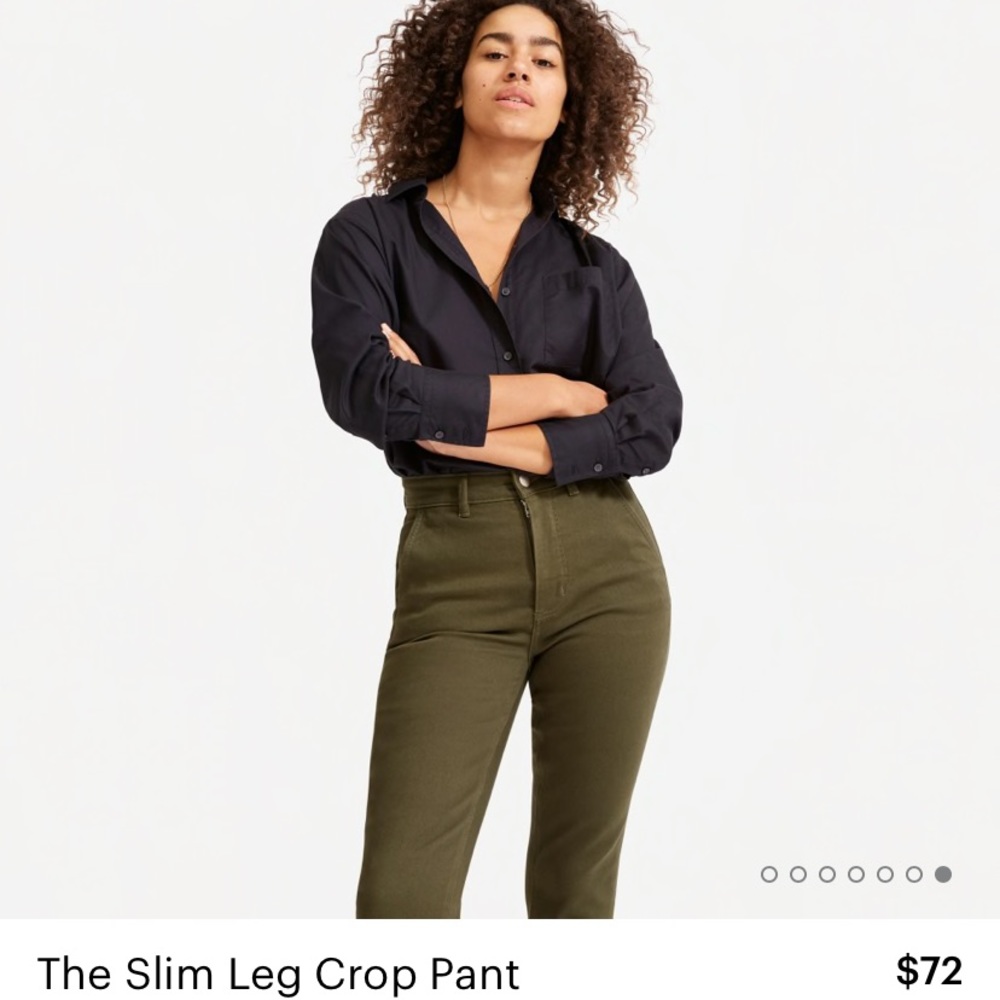 Everlane green slim leg crop regular size 2